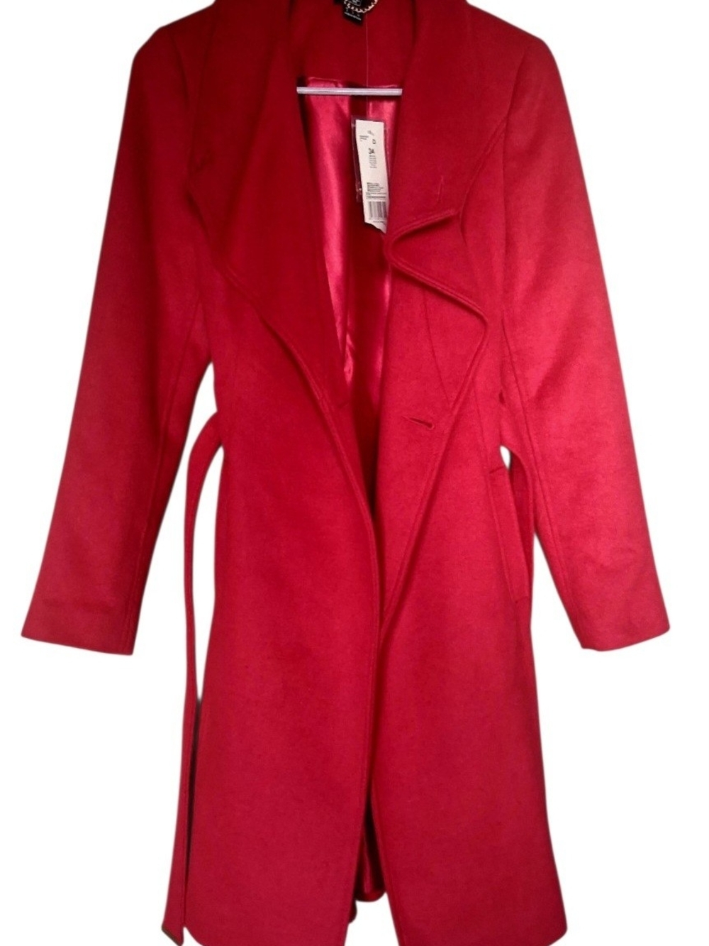 F&F Bright Red Belted Pea Coat